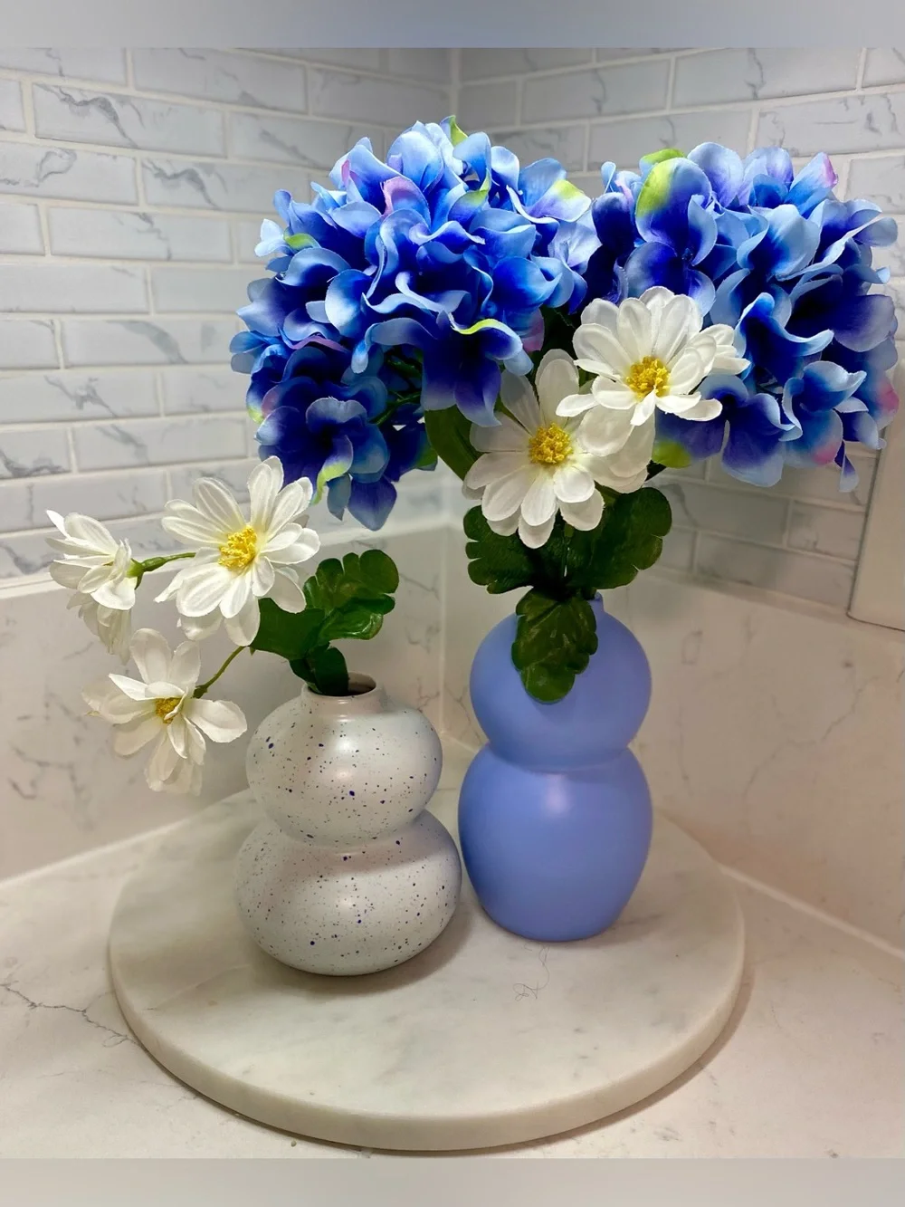 Blue Double-Gourd Ceramic Vase - Home Accents